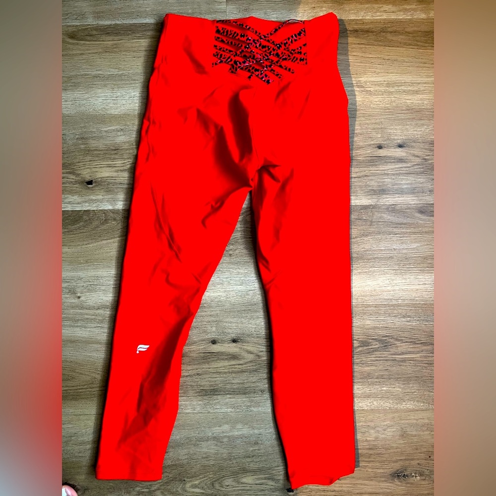 Fabletics Leggings. Red. Size Med. only wore 1x. Ex Fabletics  Employee .